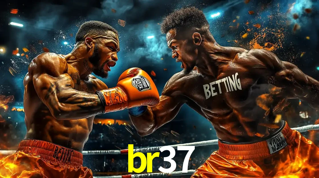 Dois boxeadores em uma luta intensa e explosiva, representando a adrenalina e as oportunidades de apostas em esportes de combate disponíveis na plataforma br37.