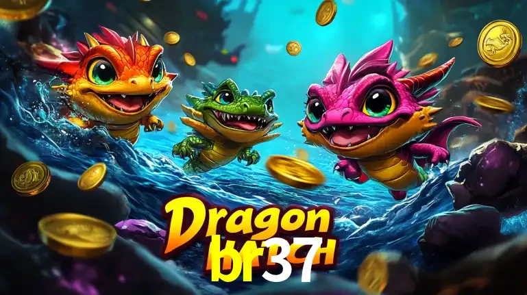 Arte promocional do jogo Dragon Hatch com três adoráveis dragões bebês nadando entre moedas de ouro, um dos slots mais divertidos para jogar no cassino br37.