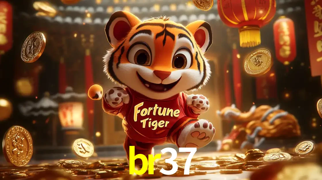 O alegre personagem do Fortune Tiger correndo sobre um caminho de moedas de ouro, simbolizando os grandes prêmios e a diversão do popular jogo de slot do br37.